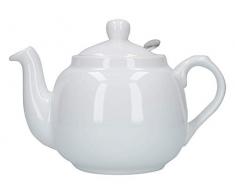 London Pottery Teekanne mit Filter, für 2 Tassen, Grün, Keramik, weiß, 4 Cup