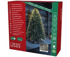 Konstsmide 6393-180 LED Lichterkette Diamantenlametta / für Innen (IP20) / VDE geprüft / 12V Innentrafo / 702 warm weiße Dioden / goldfarbener Draht