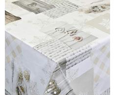 Venilia Tischdecke Snow White, Tischtuch, Tischwäsche,Wachstuch, pflegeleicht wasserabweisend, Rechteckig, PVC-Polyester, Weiß, 140 x 200 cm, 53068