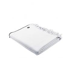 Sunny-Decke – weiche, leichte Decke aus Baumwolle für Sofa, Terrasse und Garten – Plaid mit Fransen - 160x200 cm – 000 white – von ’zoeppritz since 1828’