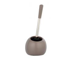 WENKO WC-Garnitur Polaris, hochwertiger Toilettenbürstenhalter aus edler Keramik, inklusive Toilettenbürste, 15 x 34,5 x 14,5 cm, Taupe matt