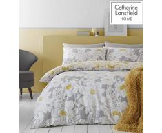 Catherine Lansfield Saskia Floral Bettwäsche-Set für King-Size-Betten, Polyester, Ocker