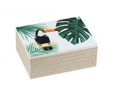 WENKO Aufbewahrungsbox M Tucan Badbox, Badkorb, MDF, 20 x 8 x 15 cm, mehrfarbig