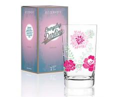 RITZENHOFF Everyday Darling Softdrinkglas von Carolin Körner, aus Kristallglas, 300 ml, mit trendigen Dekoren