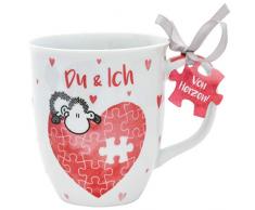 Sheepworld 45321 Kaffee-Tasse mit Spruch Du und Ich, mit Geschenk-Anhänger, 40 cl, Porzellan