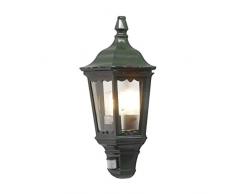Konstsmide Firenze 7230-600 Wandleuchte B: 25cm T: 16cm H: 49,5cm / 1x100W / IP43 / lackiertes Aluminium / grün / mit BWM