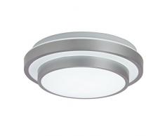 Brilliant Elana Wand und Deckenleuchte, LED integriert, 1x 10 W, 750lm, 3000K, Kunststoff, silber/weiß G94214/70