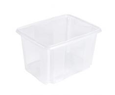 keeeper Aufbewahrungsbox mit Dreh-/Stapelsystem, 44,5 x 34,5 x 27 cm, 30 l, Emil, Transparent