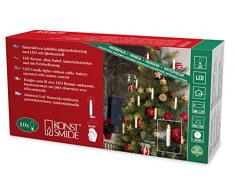 Konstsmide 1901-100 LED Baumbeleuchtung mit Fernbedienung / 10 kleine weiße Kerzen / für Innen (IP20) / Batteriebetrieben: 12xAAA 1.5V (exkl.) / 10 warm weißen Dioden