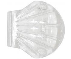 Spirella Duschvorhangklammer - 2 Stück - Transparent Wandfixierung für Duschvorhang zum Kleben Muschel Shell Clip
