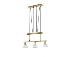 Trio Leuchten LED-JoJo-Pendelleuchte Levisto in Messing matt, Glas alabasterfarbig weiß 371010308