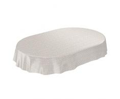 ANRO Wachstuchtischdecke Wachstuch Wachstischdecke Tischdecke Punkte Dots Gepunktet Uni Einfarbig Beige Oval 180x140cm