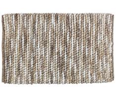 WENKO Badteppich Urdu - Badematte, sicher, weich, fusselfrei, 60 x 90 cm, taupe