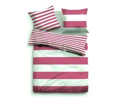 TOM TAILOR 0049769 Linon Bettwäsche Garnitur mit Kopfkissenbezug (Baumwolle) 1x 155x220 cm + 1x 80x80 cm, kirschrot