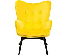 Kare Sessel Vicky Velvet Gelb, 82661,samtiger Loungesessel, TV-Sessel mit dunklem Holzgestell, (HxBxT) 92x59x63cm