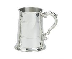 Edwin Blyde & Co 1 Pint Bierkrug mit massivem Metall Boden – Zwei gefüttert Körper mit Georgischer Griff – Poliert Finish, Zinn