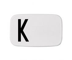 Design Letters Lunch Box, Kunststoff, weiß/schwarz, 18 cm