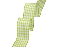 Präsent - VICHY Geschenkband - limette/weiss - 20-m-Rolle 10 mm