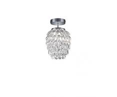 Trio Leuchten Landhaus/Vintage/Rustikal Art Deco Deckenleuchte/Deckenlampe/Lampe/Leuchte stahl/nickel matt - Bling/Innenbeleuchtung/Wohnzimmerlampe/Schlafzimmer/Küche Kunststoff/S