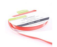 Vaessen Creative 301002-1008 Satinband Wassermelone, 6 mm x 10 Meter, Schleifenband, Dekoband, Geschenkband und Stoffband für Hochzeit, Taufe und Geburtstagsgeschenke