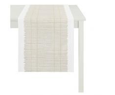 APELT Läufer, Polyester, Gold/Creme, 48 x 140 x 0.2 cm