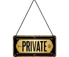 Nostalgic-Art 28032 - Private , Blechschild , HÃ¤ngeschild , TÃ¼rschild , inkl. Kordel , 10x20 cm