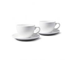 WM Bartleet & Sons Traditionelle große Porzellan-Tasse mit Untertasse, 300 ml White Set of 2