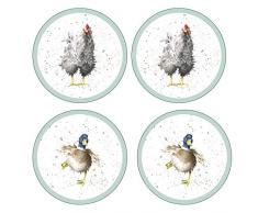 Wrendale Designs Farmyard Feathers Round Untersetzer 4 Stück (m)