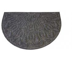oKu-Tex Fußmatte | Schmutzfangmatte „Moby“ | Anthrazit | Halbrund | Türvorleger für innen und außen | Eingangsbereich / Haustür / Treppenhaus | rutschfest | 40x60 cm