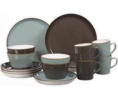 Ritzenhoff & Breker Kombiservice Visby, 16-teilig, Hellblau / Braun, Steinzeug
