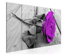 Bilder Blumen Rose Wandbild 200 x 80 cm Vlies - Leinwand Bild XXL Format Wandbilder Wohnzimmer Wohnung Deko Kunstdrucke Violett 5 Teilig - MADE IN GERMANY - Fertig zum Aufhängen 204455b