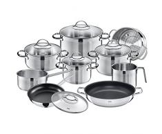 Silit Achat Topfset 10-teilig, Töpfe mit Glasdeckel, Induktionstöpfe, Edelstahl poliert, Induktion, unbeschichtet, backofengeeignet