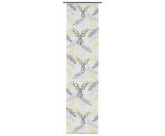 GARDINIA Flächenvorhang Elch (1 Stück), Schiebegardine, Blickdicht, weiß/grau, 60 x 245 cm (BxH)