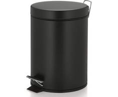 kela Kosmetikeimer Aaron 5L aus Metall in schwarz, 20.5 x 20.5 x 28 cm