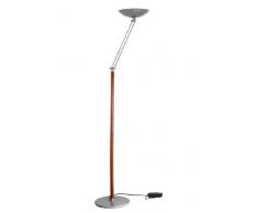 Aluminor LIBERT 4 *G Stehlampe, Halogen, Metall/Kirschbaumholz getönt