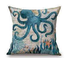 BRIANNA SHINE Animal Meer Schildkröte Wall Baumwolle/Leinen Dekorative Kissenbezüge Überwurf Kissenhülle Kissen quadratisch 45,7 cm 45,7 cm Home Life ¡, Baumwolle, 10, 18 X18