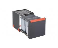FRANKE Sorter Cube 40 Abfallsorter Abfalleimer Mülleimer Abfallsammler, schwarz, 34,8 x 33,5 x 40,7 cm