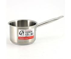 Pentole Agnelli Edelstahl 18/10 Kasserolle Hohe mit Griff 16 cm stahl