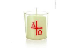 Wiedemann 166150.003 Osterkerze mit PVC Becher, Wachs, Elfenbein, 6 x 5 cm, 24-Einheiten