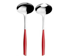Bugatti GL3U-021F14/15 Glamour Salatbesteck, SAN/Stahl, 16 x 26 x 3 cm, Rot, 2 Stück