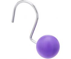 AmazonBasics – Haken für Duschvorhang, runder Ball, lila