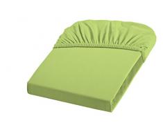 Fleuresse Colours Spannbettlaken, Uni-Mako-Satin, apfelgrün, 100 x 200 cm