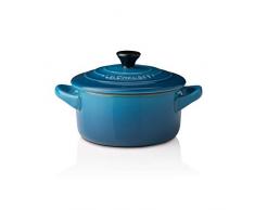 Le Creuset Mini-Cocotte/ Bräter, Rund, 200 ml, 10 x 5 cm, Steinzeug, Blau