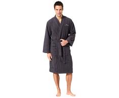 TOM TAILOR 0100300 Kimono Bademantel (Baumwolle/Polyester) XXL, dunkelgrau