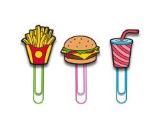 MUSTARD - Clipit Picture Hanger I Fotoseil mit Klammern I Fotoschnur I PostkartenaufhÃ¤ngung I lustige Dekoration I Fotoleine I Inkl. SaugnÃ¤pfen zu Befestigung I Fast Food - Seil, 2 SaugnÃ¤pfe & 6 Clips