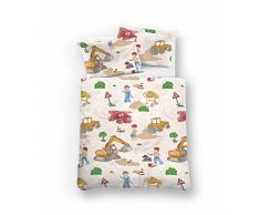 biberna 0007232 Feinbiber Bettwäsche Kids & Teens Garnitur mit Kopfkissenbezug (Baumwolle) 1x 135x200 cm + 1x 80x80 cm, frappé