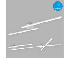 Briloner Leuchten LED Deckenleuchte, Deckenlampe 2-flammig, 1.400 Lumen, 3.000 Kelvin (warmweiß), 18 Watt, Aluminiumfarbig, 782x120x61mm (LxBxH)