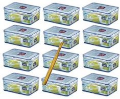 LOCK & LOCK Frischhaltedose, Vorratsbox, 2,3 Liter, rechteckig, transparent, 12 Stück, 232 x 165 x 95 mm
