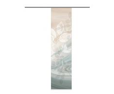 Home Fashion 87667-753 Schiebewand Digitaldruck Toupillon Dekostoff mit Paneelwagen und Klemmschiene, 245 x 60 cm, grün/braun