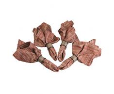 iDesign 90337EU RealWood Serviettenringe für Zuhause, Küche, Esszimmer, 4,445 x 4,445 x 3,5052 cm, bronze/walnuss-Finish, Edelstahl, 4 Stück